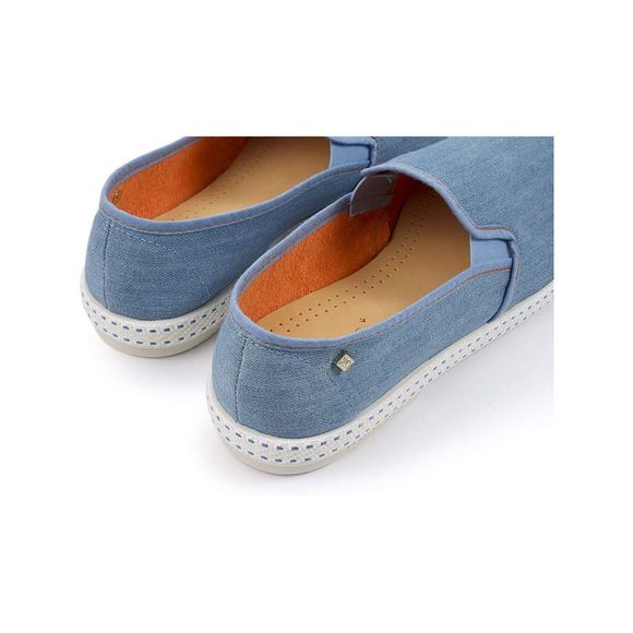 RIVIERA Mens Light Blue Goring Jeans Round Toe Platform Slip On Sneakers 41 - Picture 2 of 3